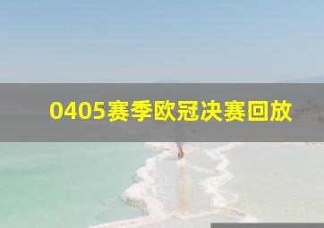 0405赛季欧冠决赛回放