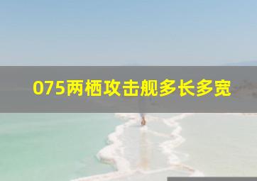 075两栖攻击舰多长多宽