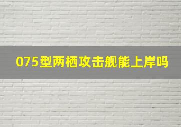 075型两栖攻击舰能上岸吗