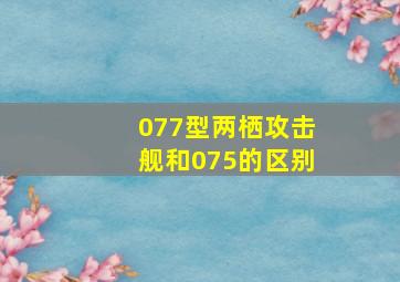 077型两栖攻击舰和075的区别