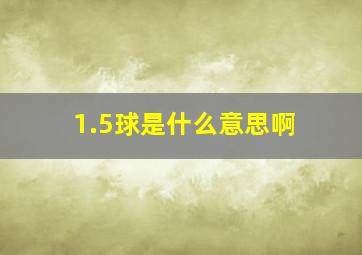 1.5球是什么意思啊