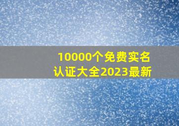 10000个免费实名认证大全2023最新