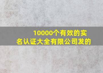 10000个有效的实名认证大全有限公司发的