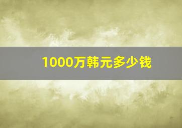 1000万韩元多少钱