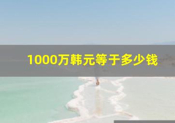 1000万韩元等于多少钱