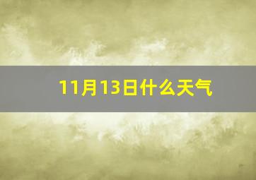 11月13日什么天气