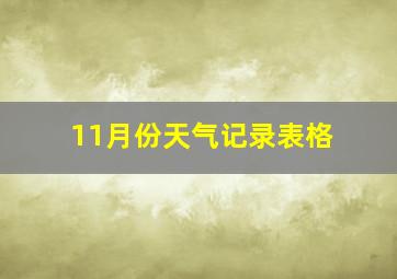 11月份天气记录表格