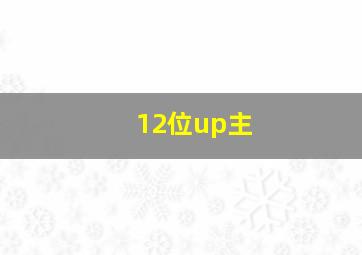 12位up主