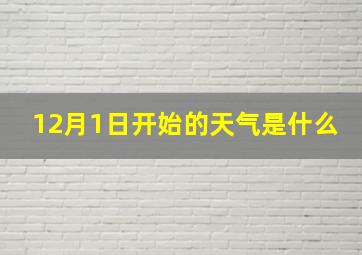 12月1日开始的天气是什么