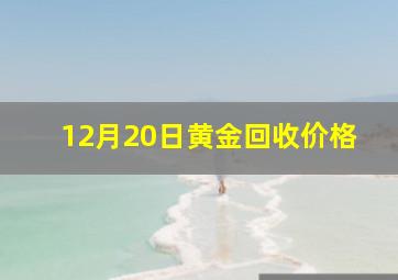 12月20日黄金回收价格