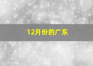 12月份的广东