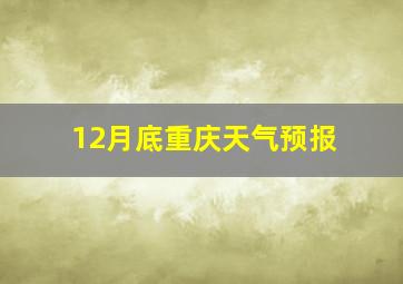 12月底重庆天气预报