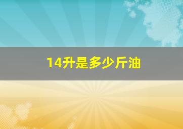 14升是多少斤油