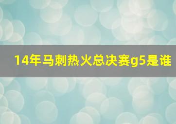 14年马刺热火总决赛g5是谁