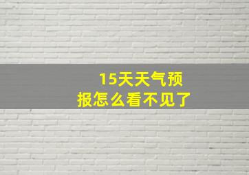 15天天气预报怎么看不见了