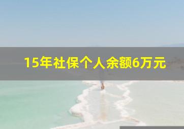 15年社保个人余额6万元