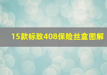 15款标致408保险丝盒图解