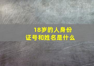 18岁的人身份证号和姓名是什么