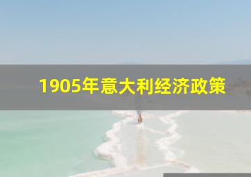 1905年意大利经济政策