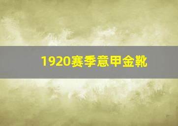 1920赛季意甲金靴