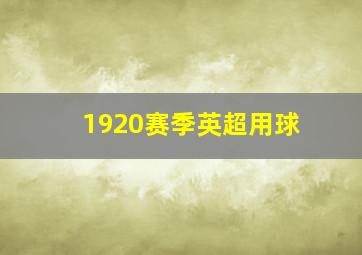 1920赛季英超用球