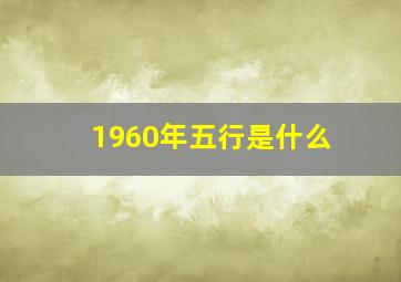 1960年五行是什么