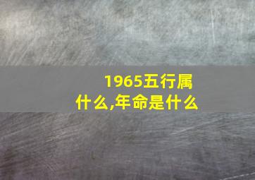 1965五行属什么,年命是什么