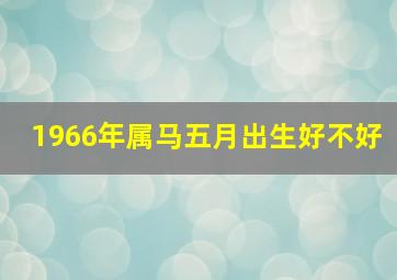 1966年属马五月出生好不好