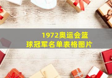 1972奥运会篮球冠军名单表格图片