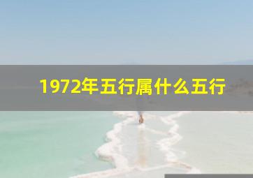 1972年五行属什么五行