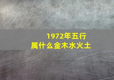 1972年五行属什么金木水火土