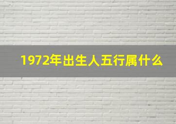 1972年出生人五行属什么