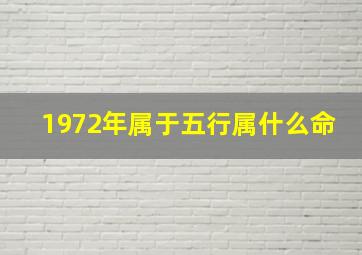 1972年属于五行属什么命