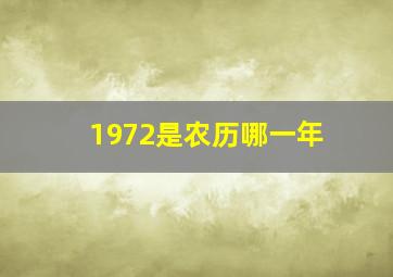 1972是农历哪一年