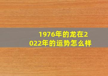 1976年的龙在2022年的运势怎么样