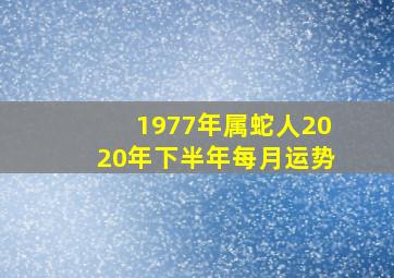 1977年属蛇人2020年下半年每月运势