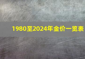 1980至2024年金价一览表