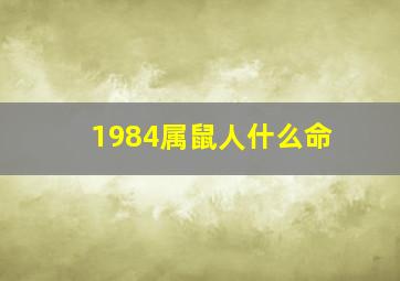 1984属鼠人什么命