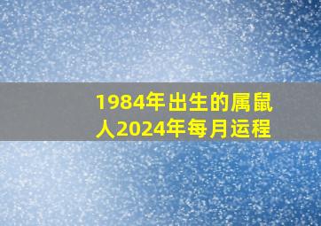 1984年出生的属鼠人2024年每月运程