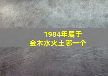 1984年属于金木水火土哪一个