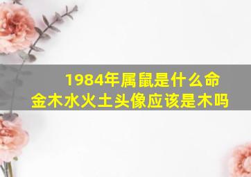 1984年属鼠是什么命金木水火土头像应该是木吗