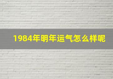 1984年明年运气怎么样呢