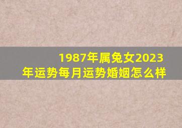 1987年属兔女2023年运势每月运势婚姻怎么样