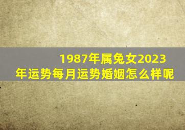 1987年属兔女2023年运势每月运势婚姻怎么样呢