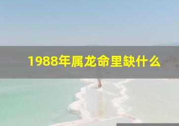 1988年属龙命里缺什么