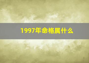 1997年命格属什么