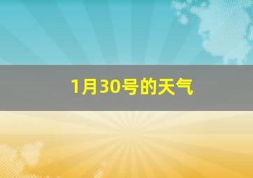 1月30号的天气