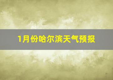 1月份哈尔滨天气预报