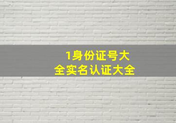 1身份证号大全实名认证大全