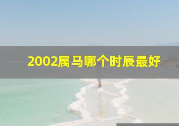 2002属马哪个时辰最好